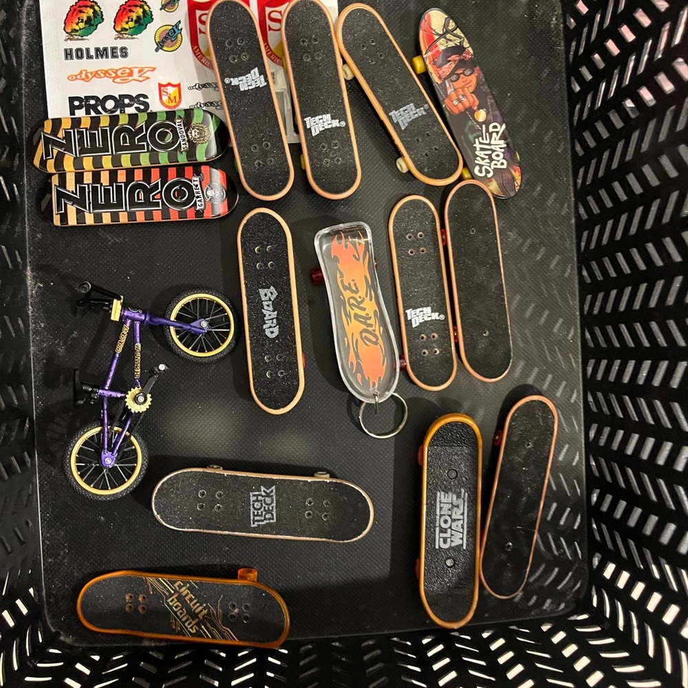 Assorted Mini Skateboards and BMX Toy Set